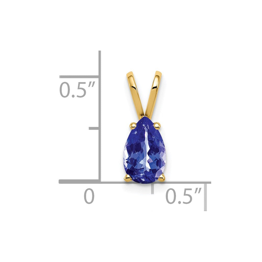 14k Yellow Gold 8x5mm Pear Tanzanite pendant