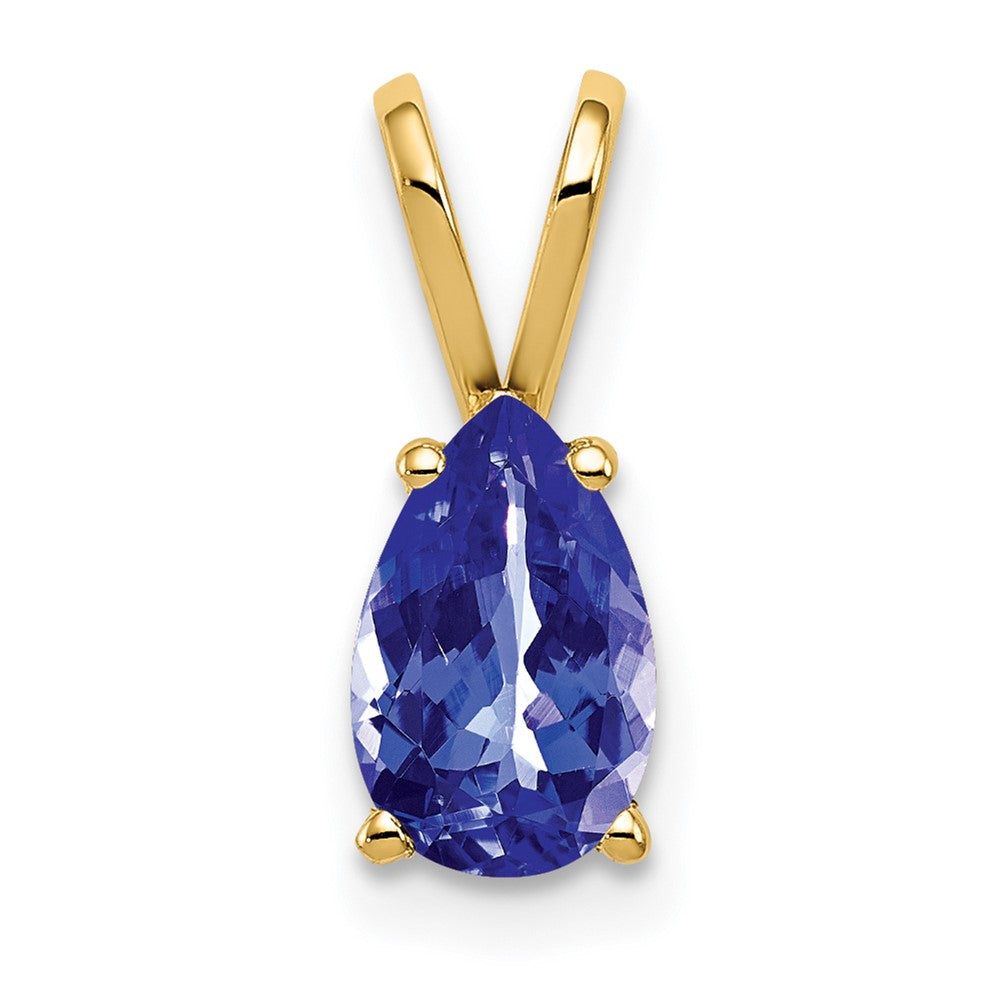 14k Yellow Gold 8x5mm Pear Tanzanite pendant