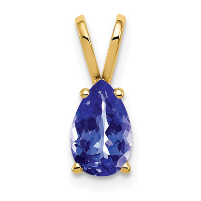 14k Yellow Gold 8x5mm Pear Tanzanite pendant