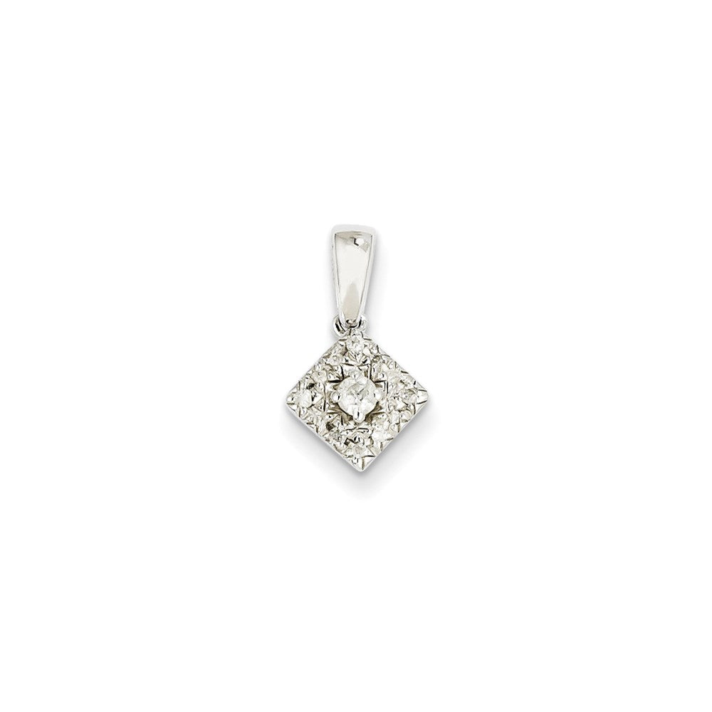 14k White Gold Real Diamond Pendant