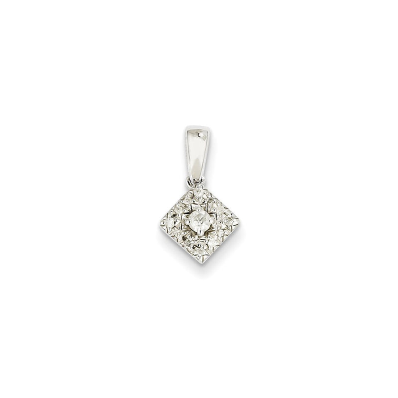 14k White Gold Real Diamond Pendant