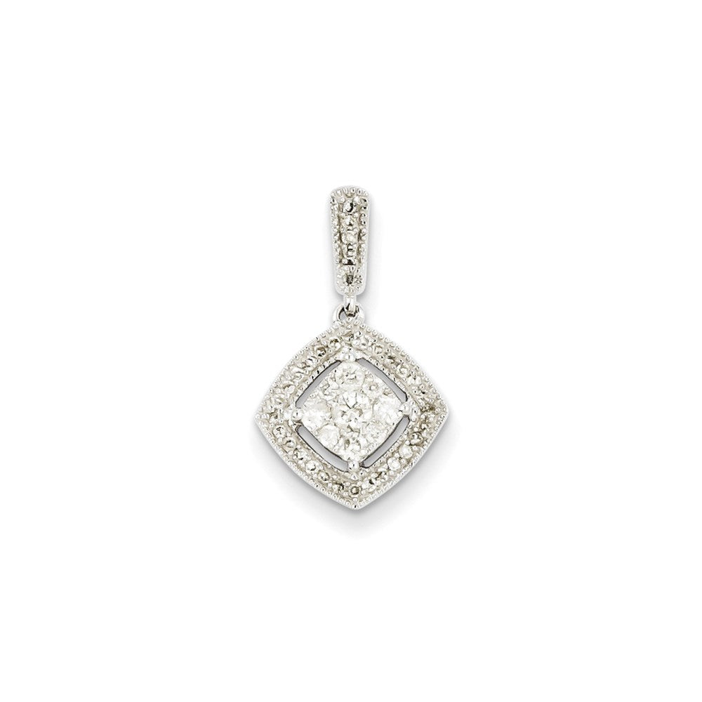 14K White Gold Real Diamond Pendant