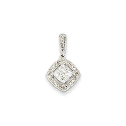 14K White Gold Real Diamond Pendant