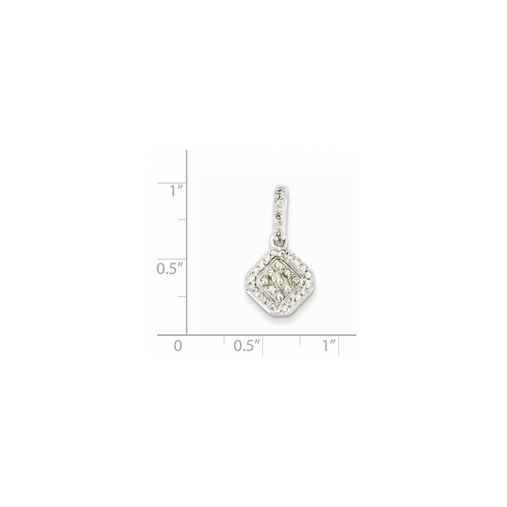 14K White Gold Real Diamond Pendant