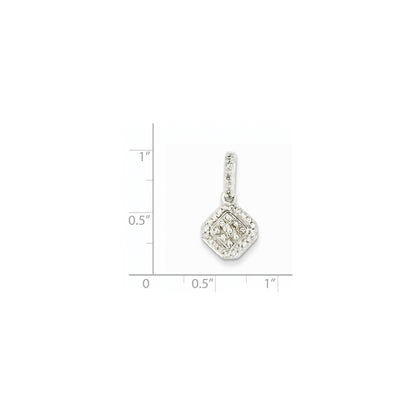 14K White Gold Real Diamond Pendant