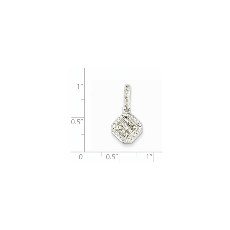 14K White Gold Real Diamond Pendant