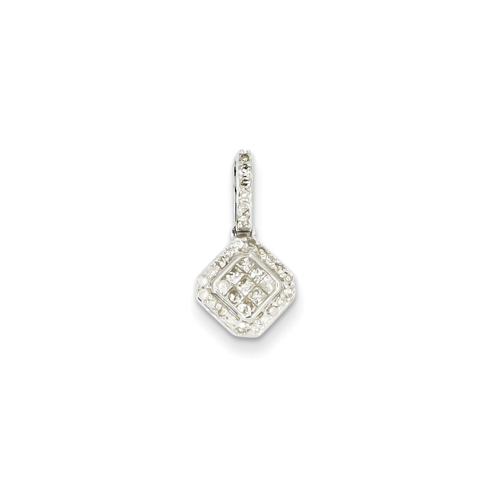 14K White Gold Real Diamond Pendant