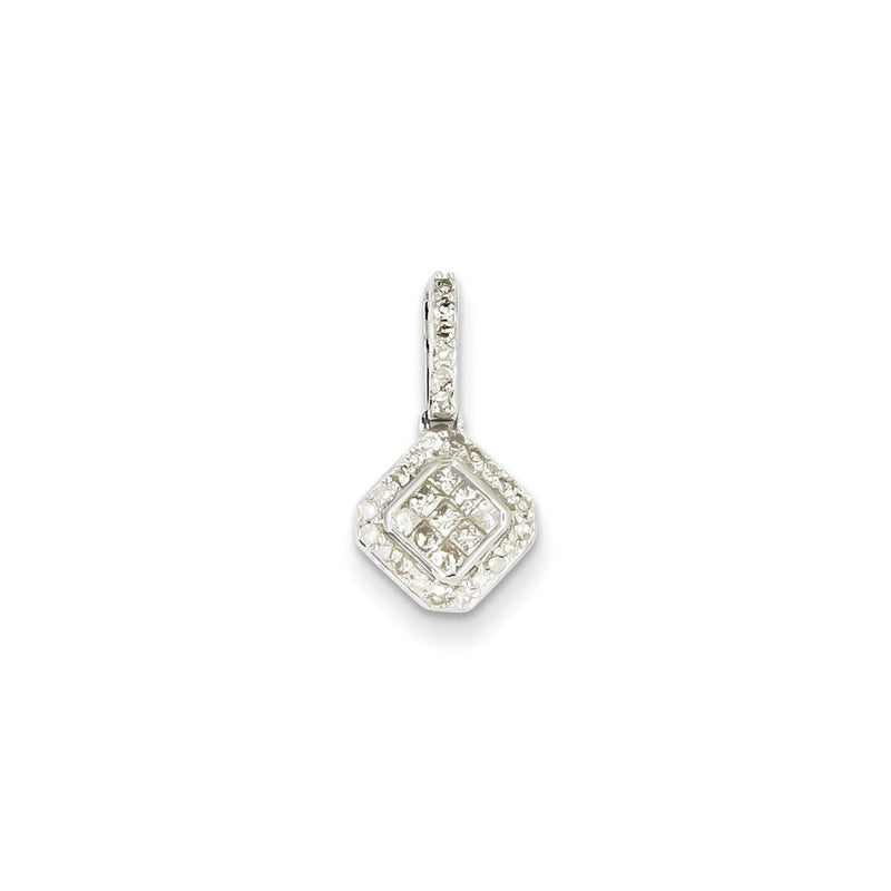 14K White Gold Real Diamond Pendant