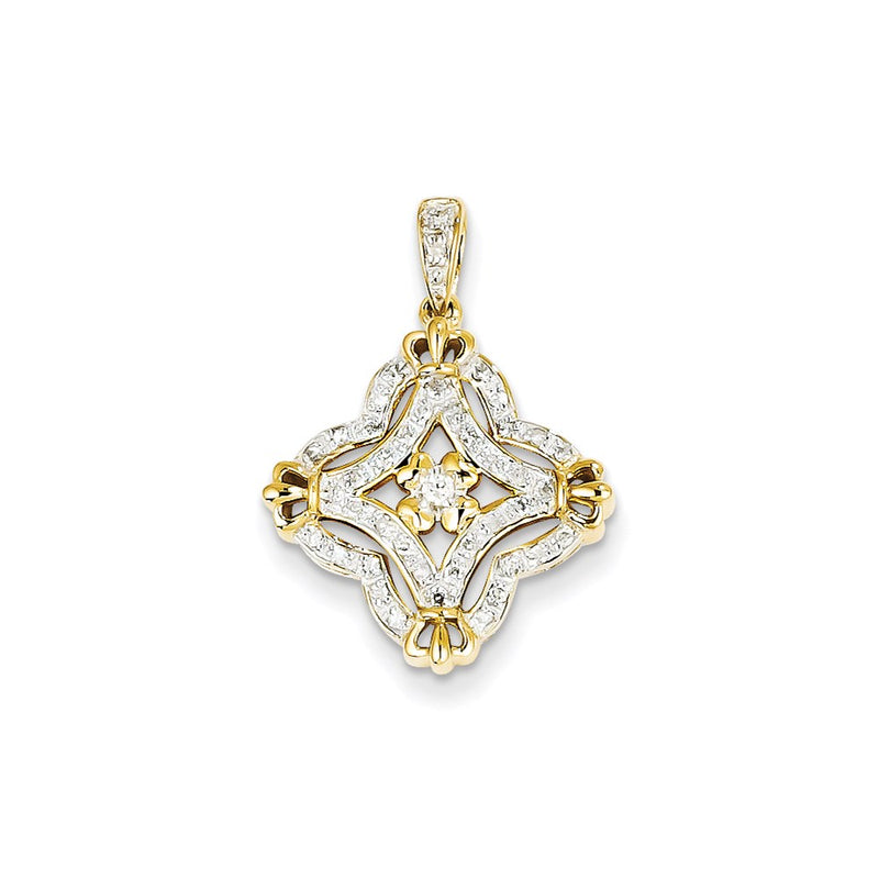14k Yellow Gold Real Diamonds Pendant