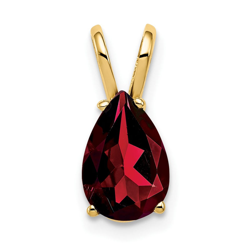 14K Yellow Gold 9x6mm Pear Garnet pendant