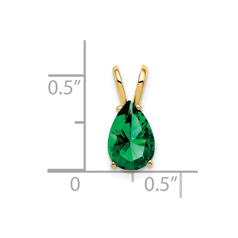 14K Yellow Gold 9x6mm Pear Mount St. Helens pendant