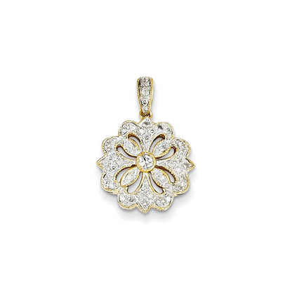 14k Yellow Gold Diamond Circle Pendant