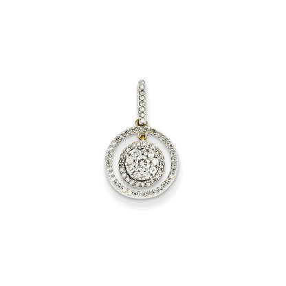 14K Yellow Gold Real Diamond Pendant