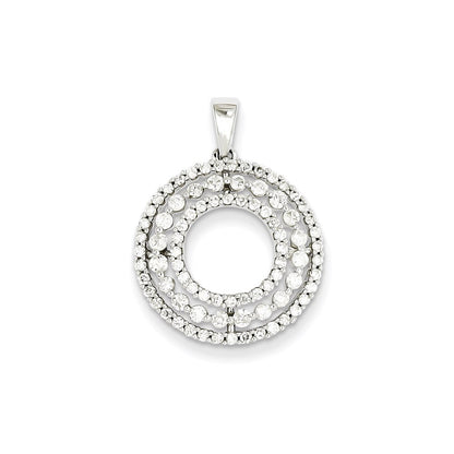 14k White Gold Real Diamond Pendant