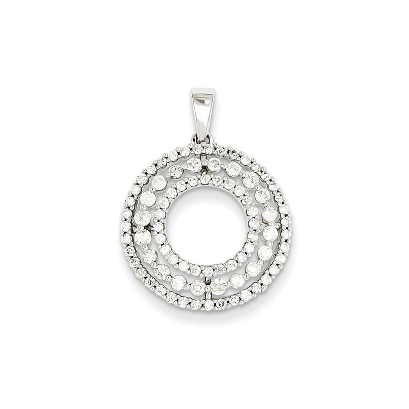 14k White Gold Real Diamond Pendant