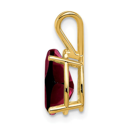 14K Yellow Gold 10x7mm Pear Garnet pendant