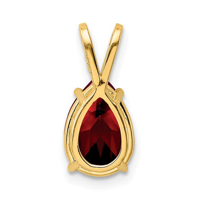 14K Yellow Gold 10x7mm Pear Garnet pendant