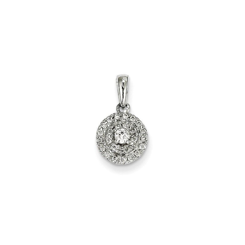 14k White Gold Real Diamond Pendant