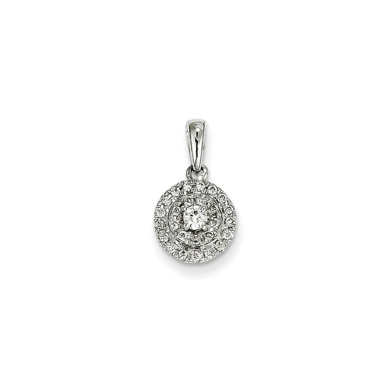 14k White Gold Real Diamond Pendant