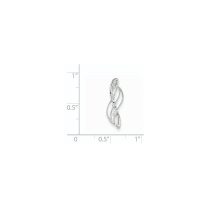 14K White Gold Real Diamond Pendant Slide