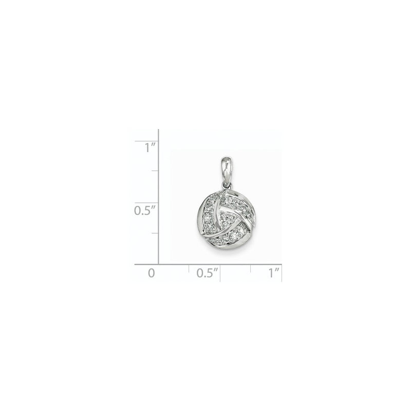 14K White Gold & Real Diamond Circle Pendant