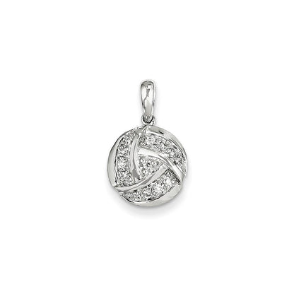 14K White Gold & Real Diamond Circle Pendant