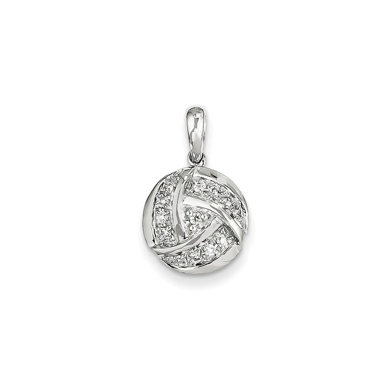 14K White Gold & Real Diamond Circle Pendant
