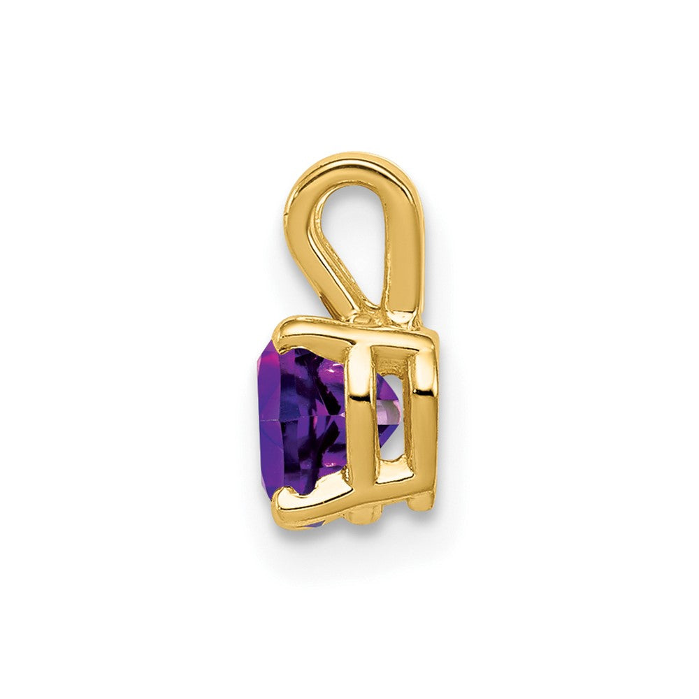 14K Yellow Gold 5mm Heart Amethyst pendant