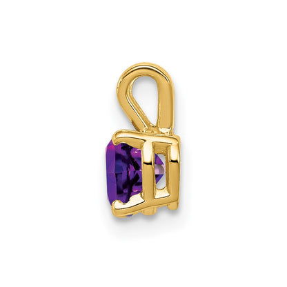 14K Yellow Gold 5mm Heart Amethyst pendant