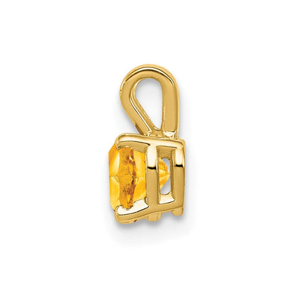 14K Yellow Gold 5mm Heart Citrine pendant