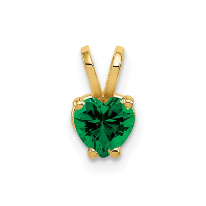 14K Yellow Gold 5mm Heart Mount St. Helens pendant