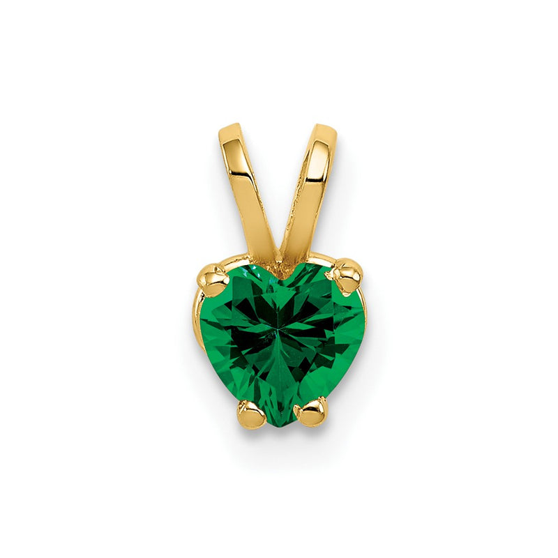 14K Yellow Gold 5mm Heart Mount St. Helens pendant