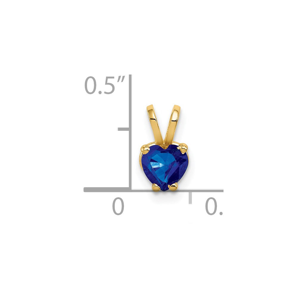 14K Yellow Gold 5mm Heart Sapphire pendant