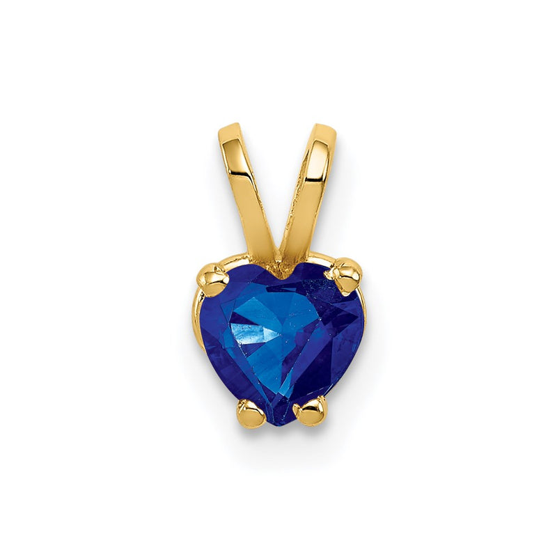 14K Yellow Gold 5mm Heart Sapphire pendant