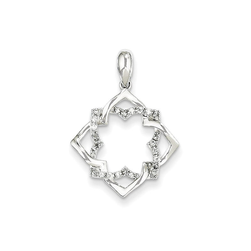 14K White Gold & Real Diamond Pendant