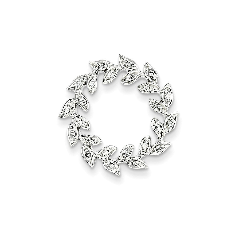 14K White Gold Real Diamond Pendant