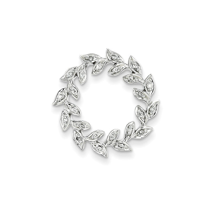 14K White Gold Real Diamond Pendant
