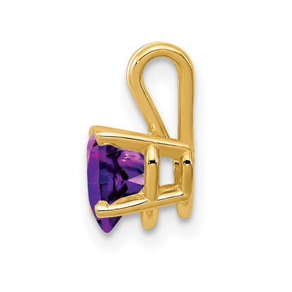 14K Yellow Gold 6mm Heart Amethyst pendant