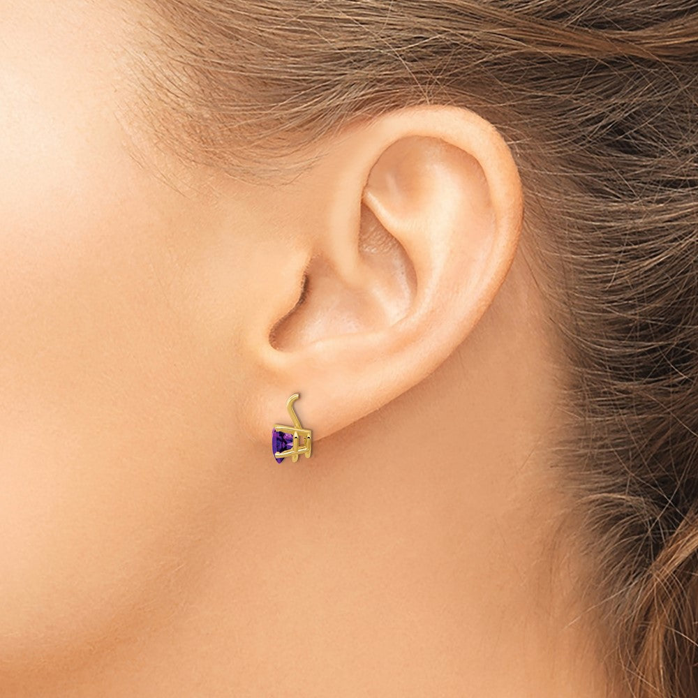 14K Yellow Gold 6mm Heart Amethyst pendant