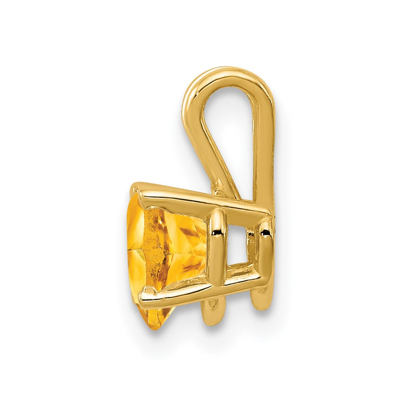 14K Yellow Gold 6mm Heart Citrine pendant