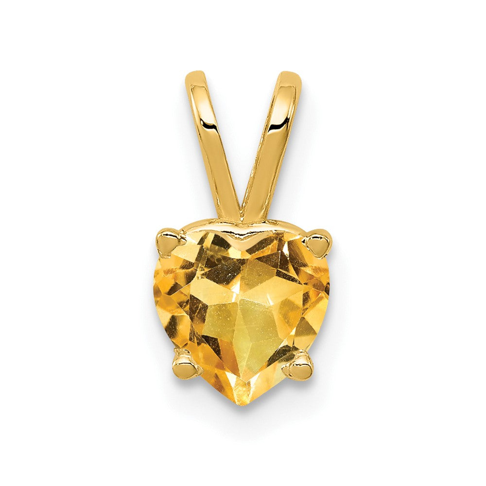 14K Yellow Gold 6mm Heart Citrine pendant