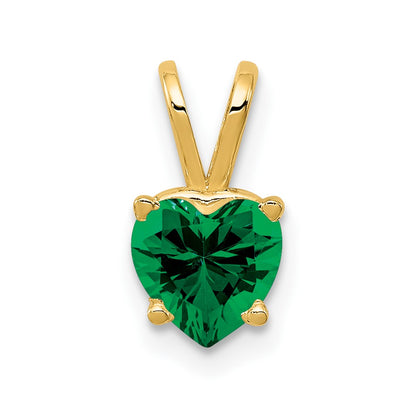 14K Yellow Gold 6mm Heart Mount St. Helens pendant