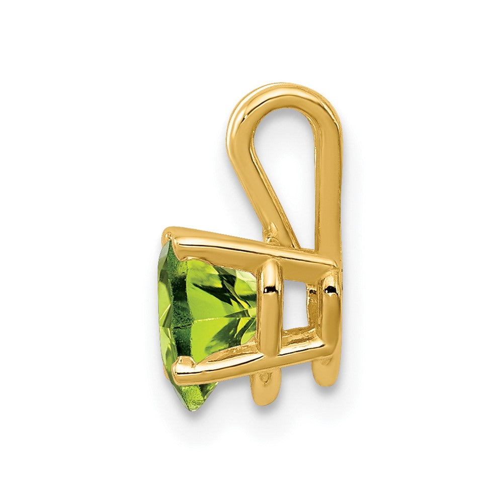 14K Yellow Gold 6mm Heart Peridot pendant