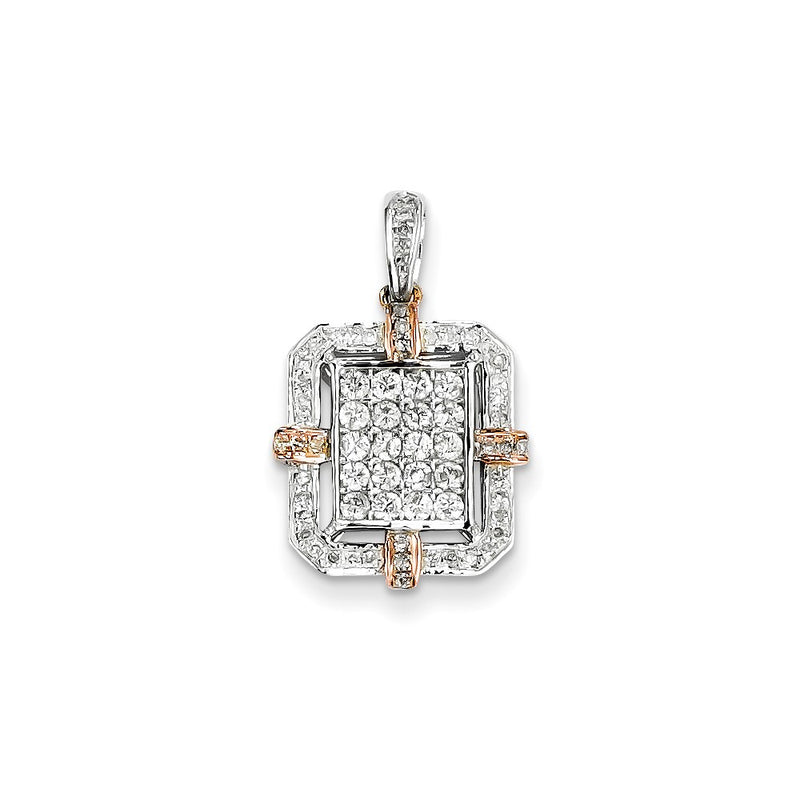 14k Two-Tone Gold Real Diamond Pendant