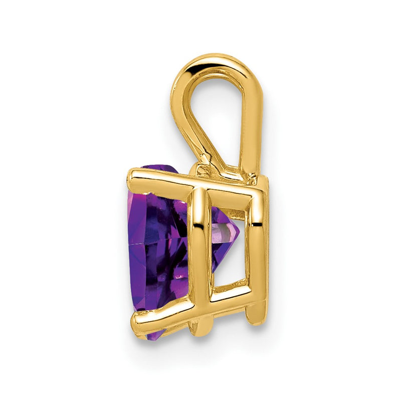 14K Yellow Gold 7mm Heart Amethyst pendant