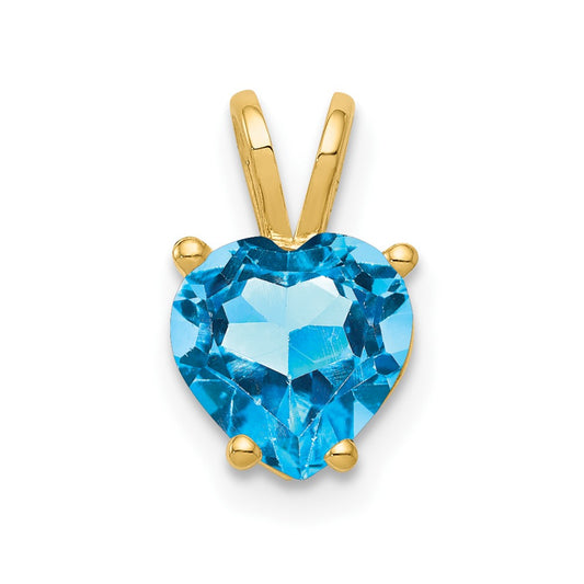 14K Yellow Gold Blue Topaz pendant