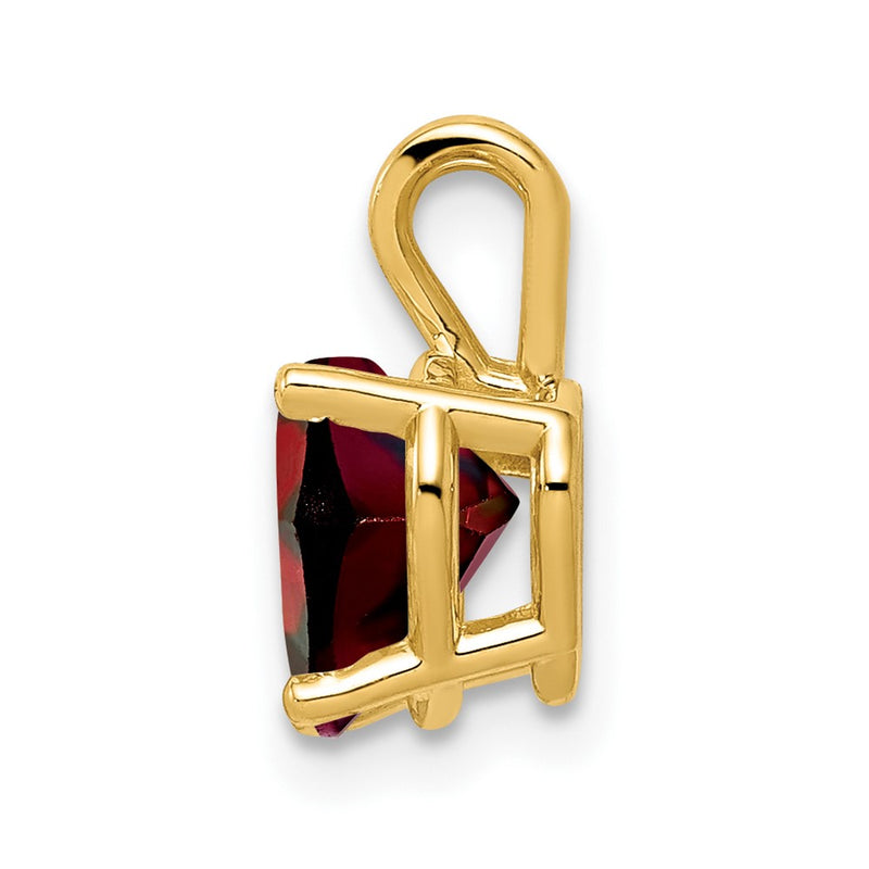 14K Yellow Gold 7mm Heart Garnet pendant