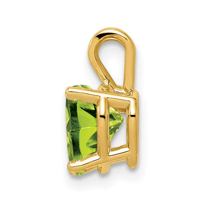 14K Yellow Gold 7mm Heart Peridot pendant