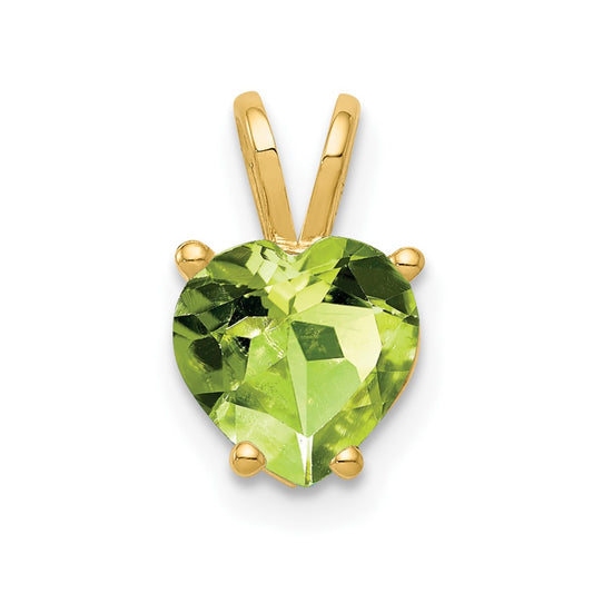 14K Yellow Gold 7mm Heart Peridot pendant