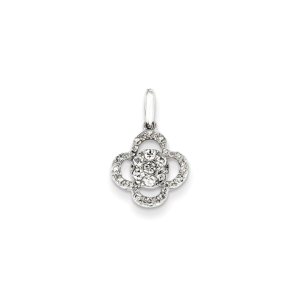 14K White Gold Real Diamond Pendant